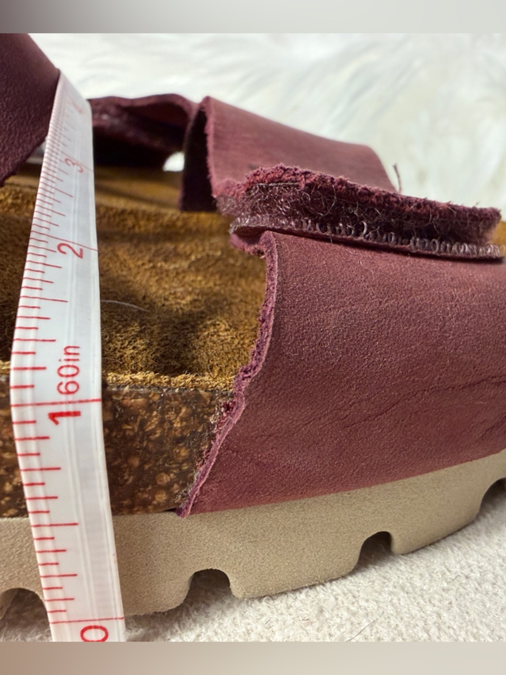 Women’s Two-Strap Adjustable Slide Sandal - Burgundy - Picture 12 of 12